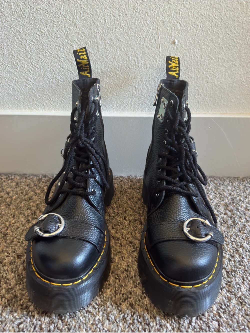 Dr. Martens Jadon boot piercing milled nappa leather platforms